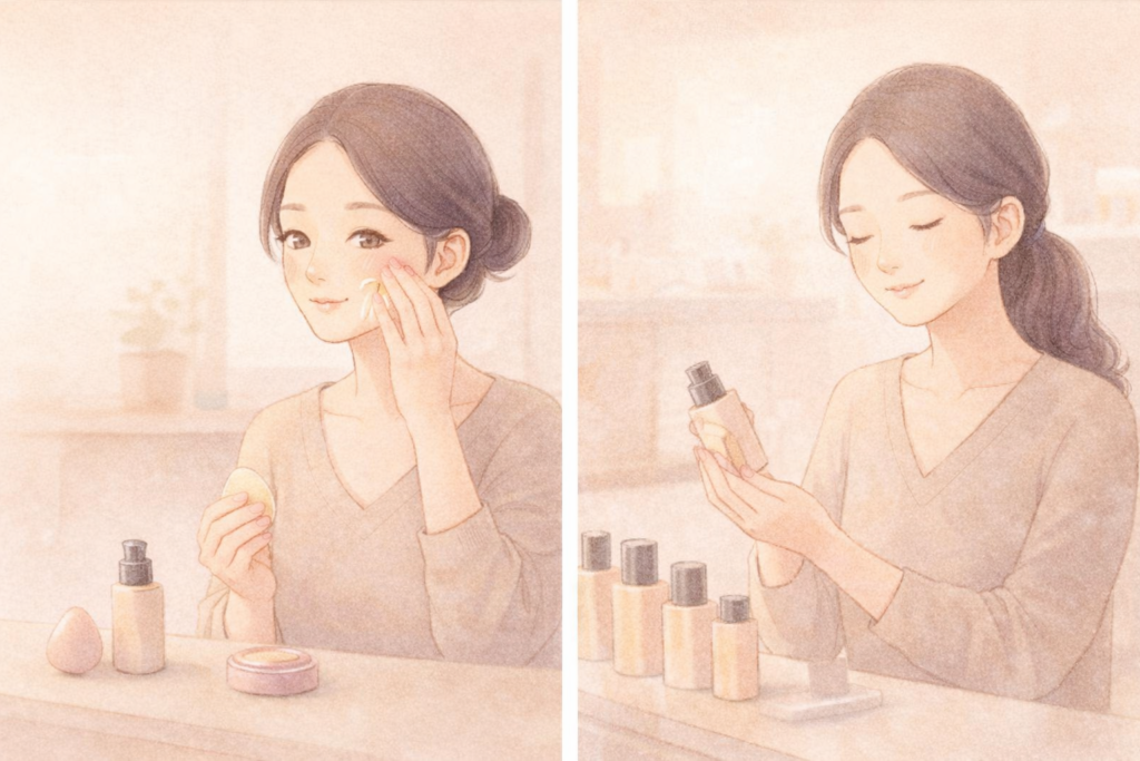 ファンデーションを塗る手順のイメージ