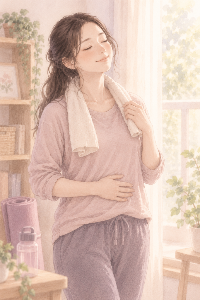 日々の小さな変化を穏やかに受け止める女性